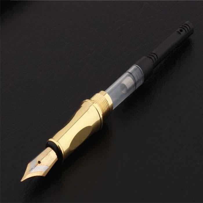 Plumas Tipo Fuente Alta Calidad MXIWE-008-1 2pzas 0,5mm punta Blanco 2 Tintas Verdes Acero Inoxidable Para Cartucho SmallCartri 3,4mm, IceWhite