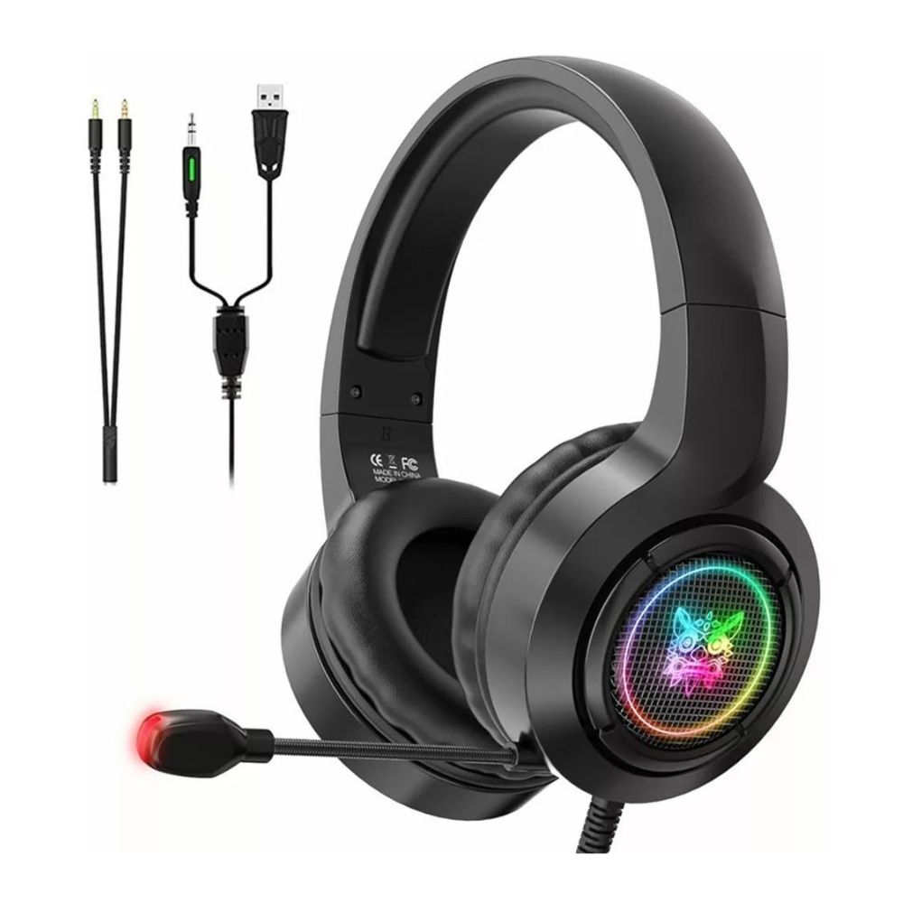 Audífonos gamer alámbricos Gadgets&Fun con luces RGB