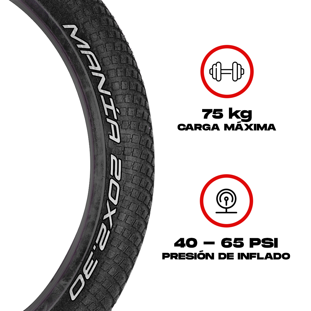 Par Llantas Bmx Bicicleta Freestyle Rodado 20 X 2.30 Negras