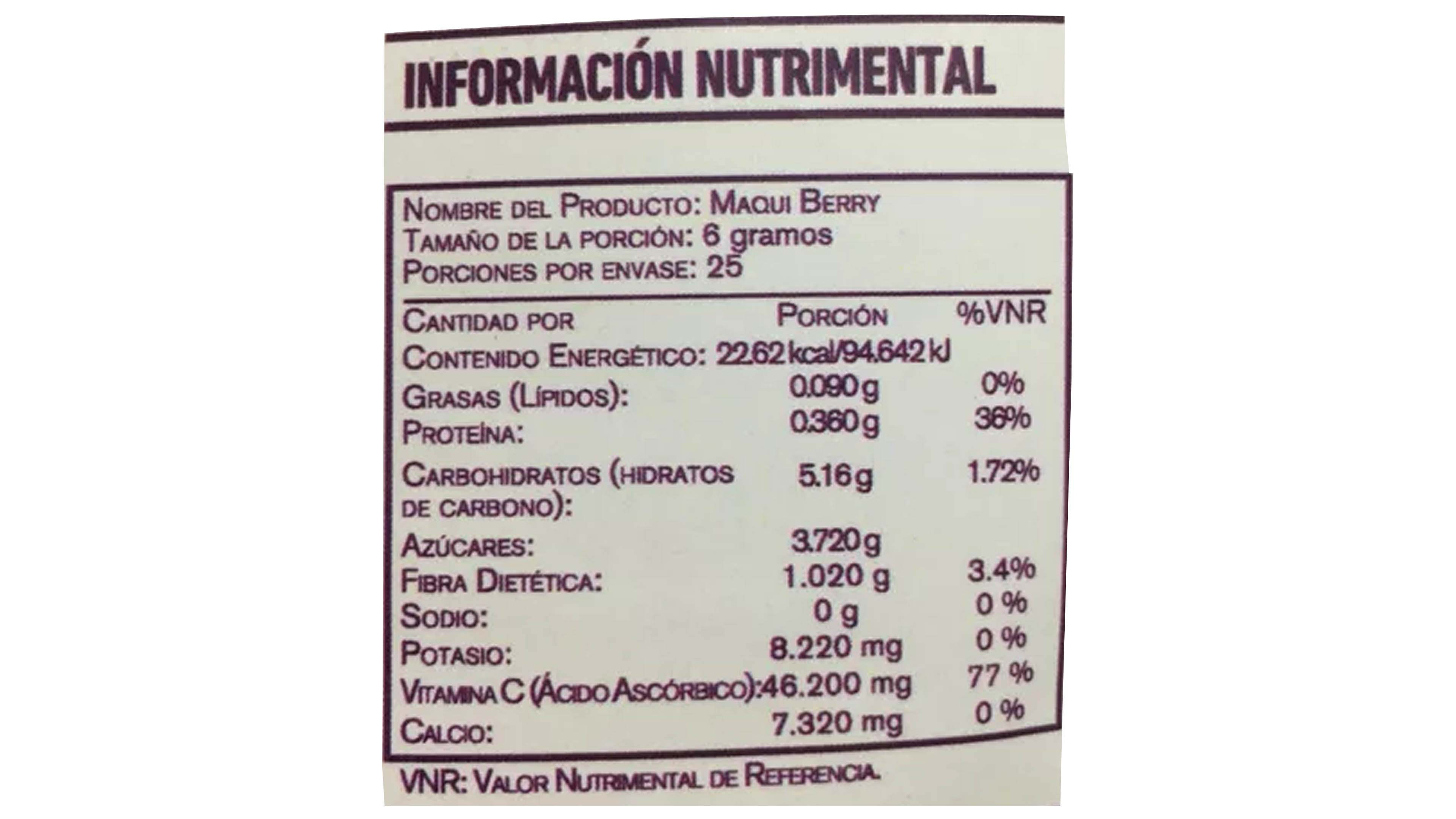 Maqui Berry En Polvo 150 Gr Puro Ayuda Sistema Inmune PROTGT
