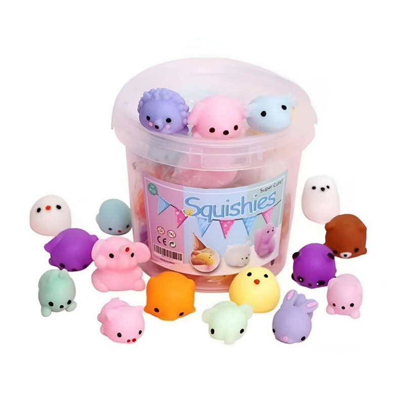 Escuichi Squishy  Kawaii Antiestres Mochi Juguete 24 piezas 