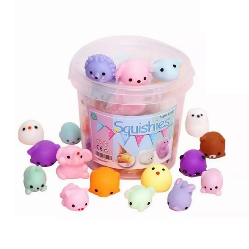 Escuichi Squishy  Kawaii Antiestres Mochi Juguete 24 piezas 