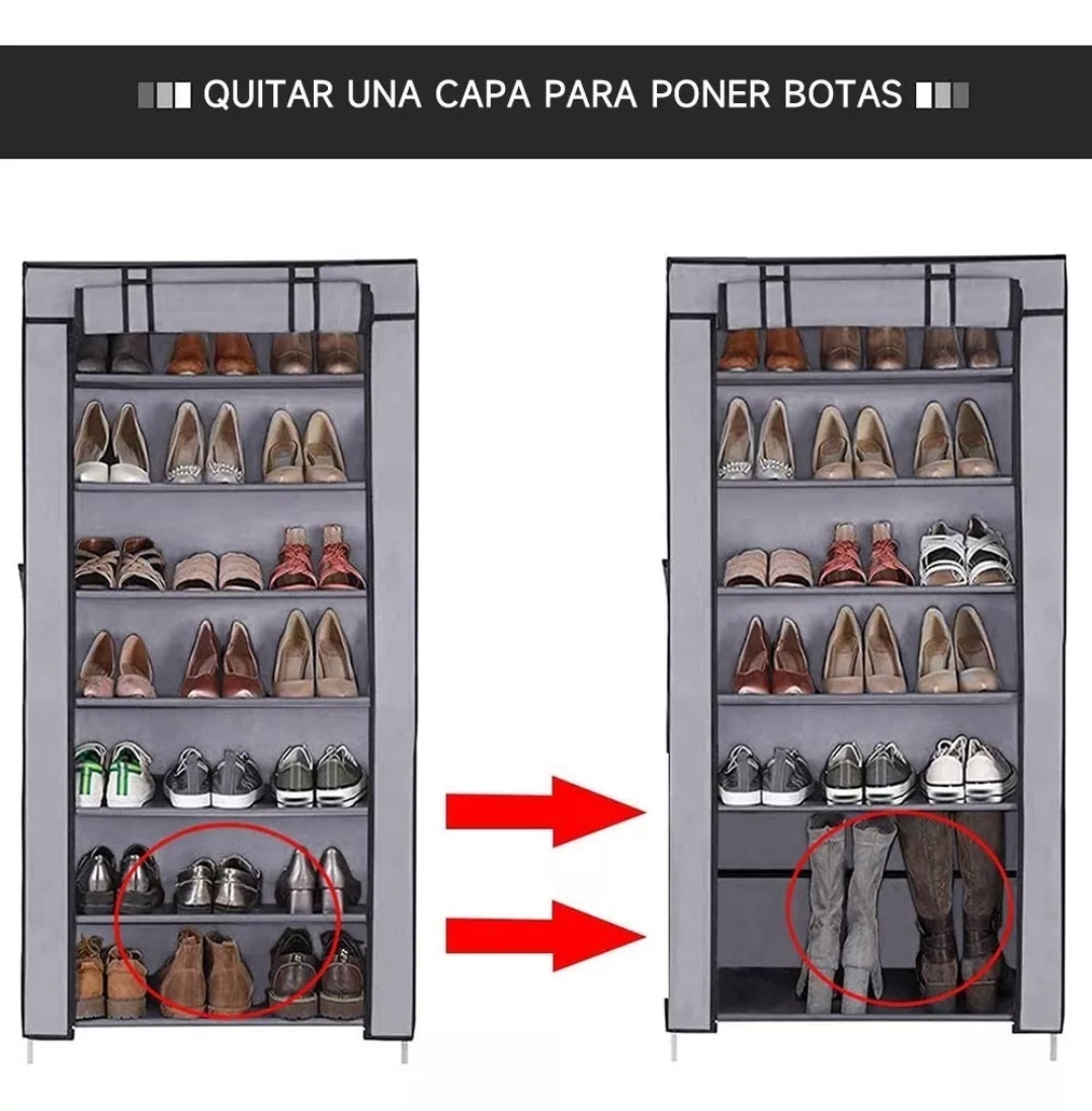 Zapatera Organizador Zapatos 7 Niveles Compartimientos Metal.