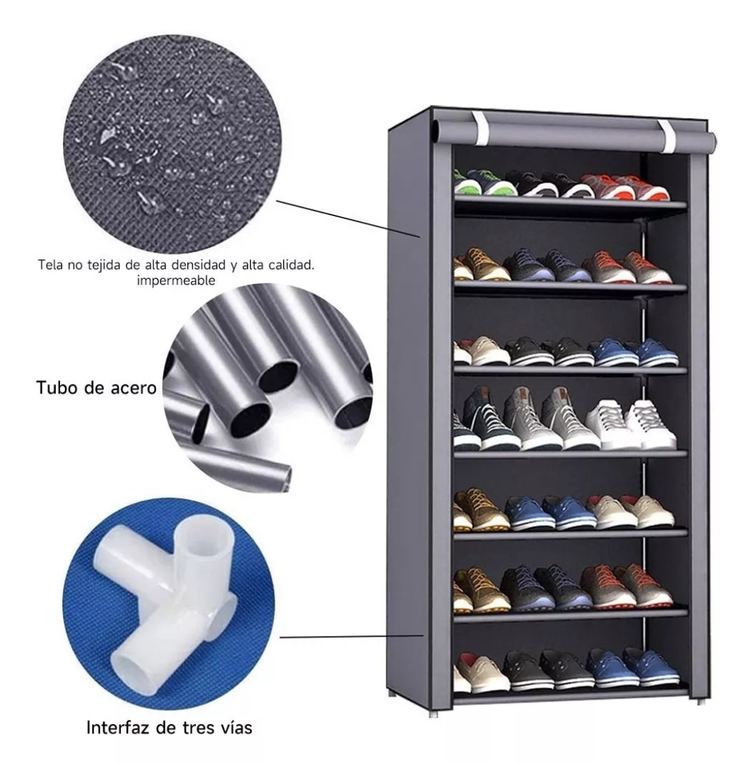 Zapatera Organizador Zapatos 7 Niveles Compartimientos Metal.