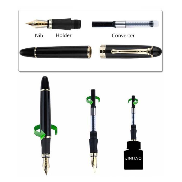 Pluma Tipo Fuente Profesional MXLUB-001 1pza 0,38mm 4mm Azul 1 Tinta Negra Plástico Para Cartucho LargeCartri, LuxBlue