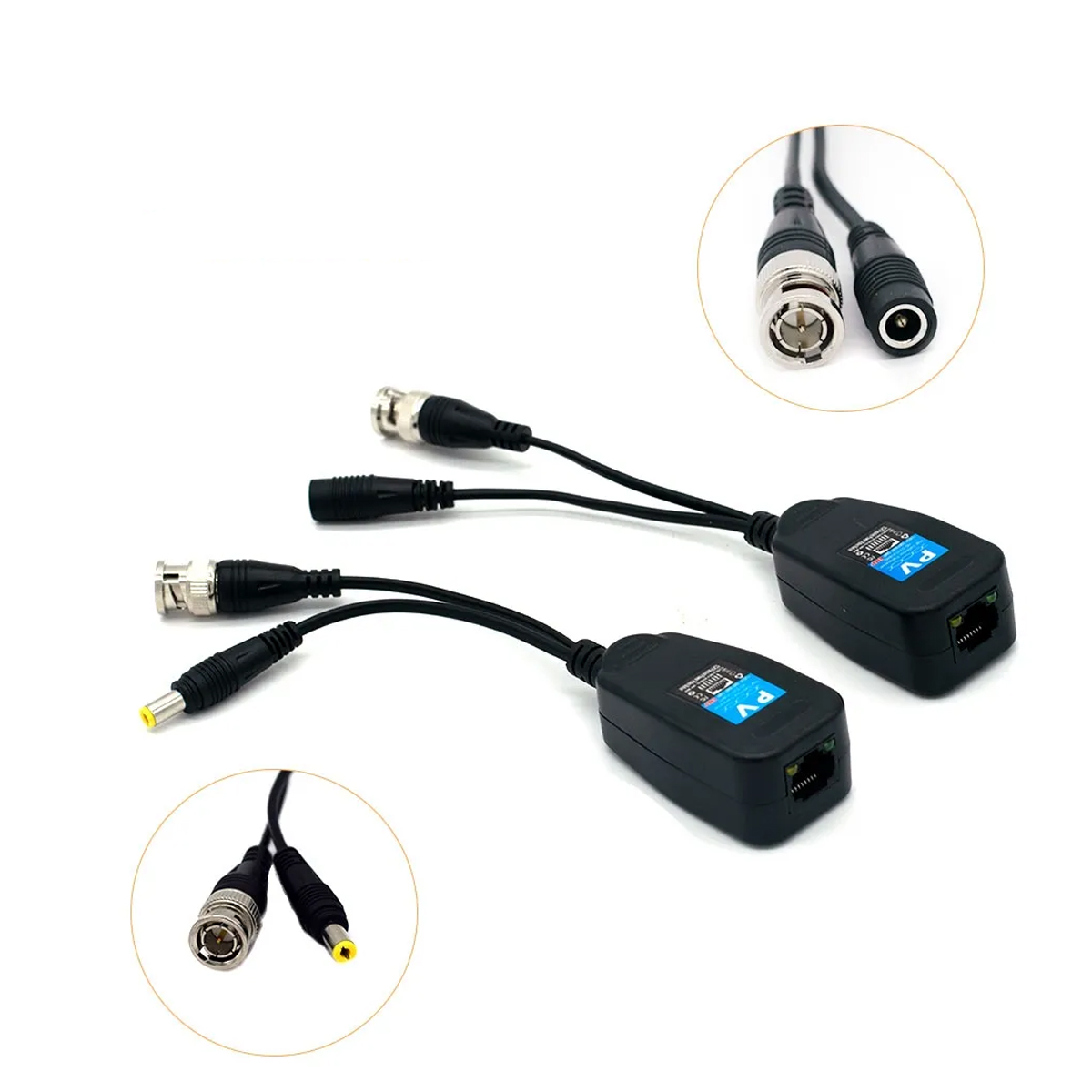 2 Par Video Balun Cctv Rj45 Bnc Transceptor Pasivo 4k 8mpx
