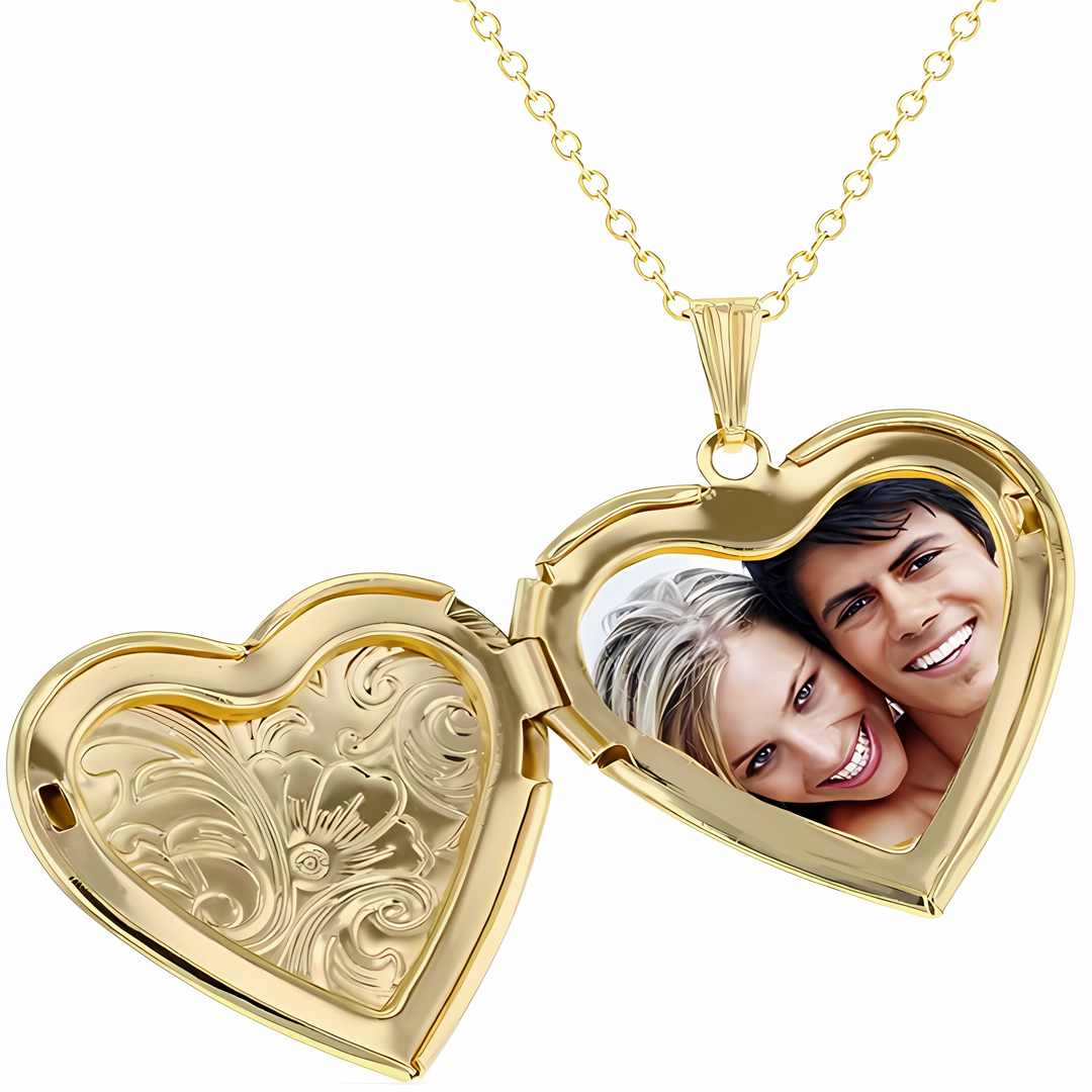 Collar Relicario Corazón Foto