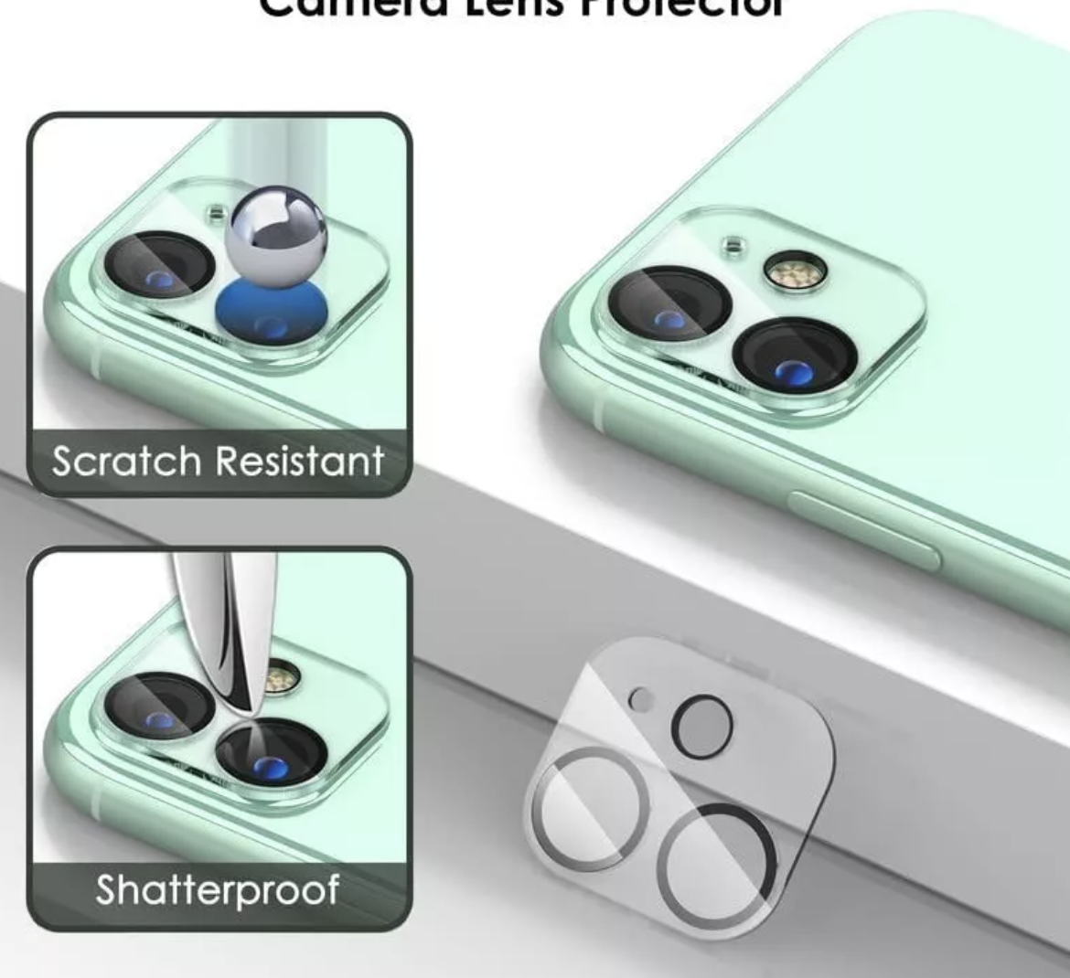 Pack 2 Unidades Mica Cristal Templado + 2 Micas Para Cámara IPHONE 11