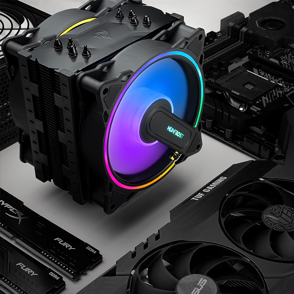 Disipador para CPU Munfrost Cold Storm ARGB - Doble ventilador de 120mm - Compatible con Intel y AMD