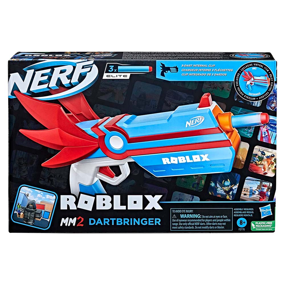 Lanzador Hasbro Nerf Roblox Mm2 Dartbringer 3 Dardos Elite F3776 