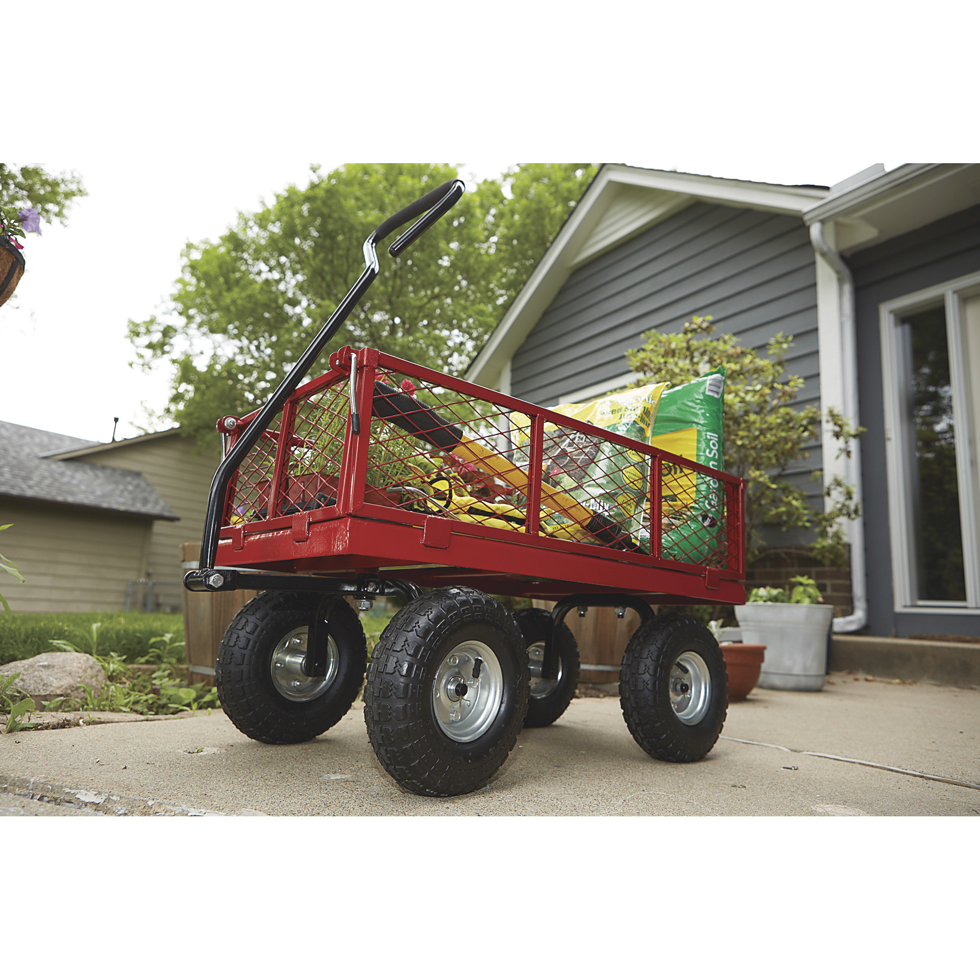 Carrito De Servicios Multiusos Jardin Vagon De Carga 400lbs
