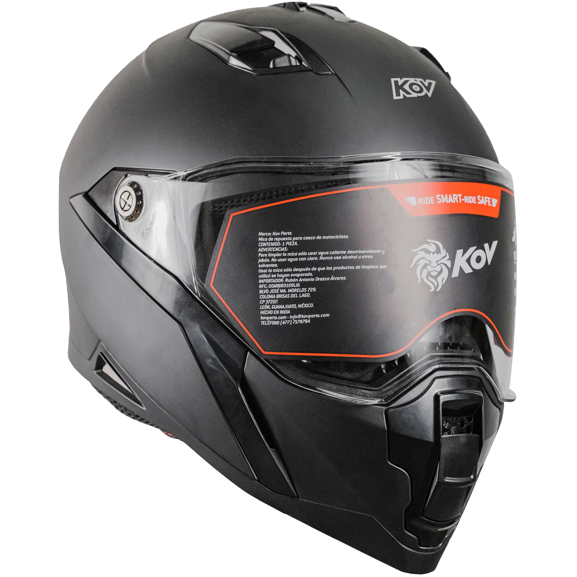 CASCO KOV JET NEGRO MATE INTEGRAL DEPORTIVO CERTIFICADO DOT PARA MOTO