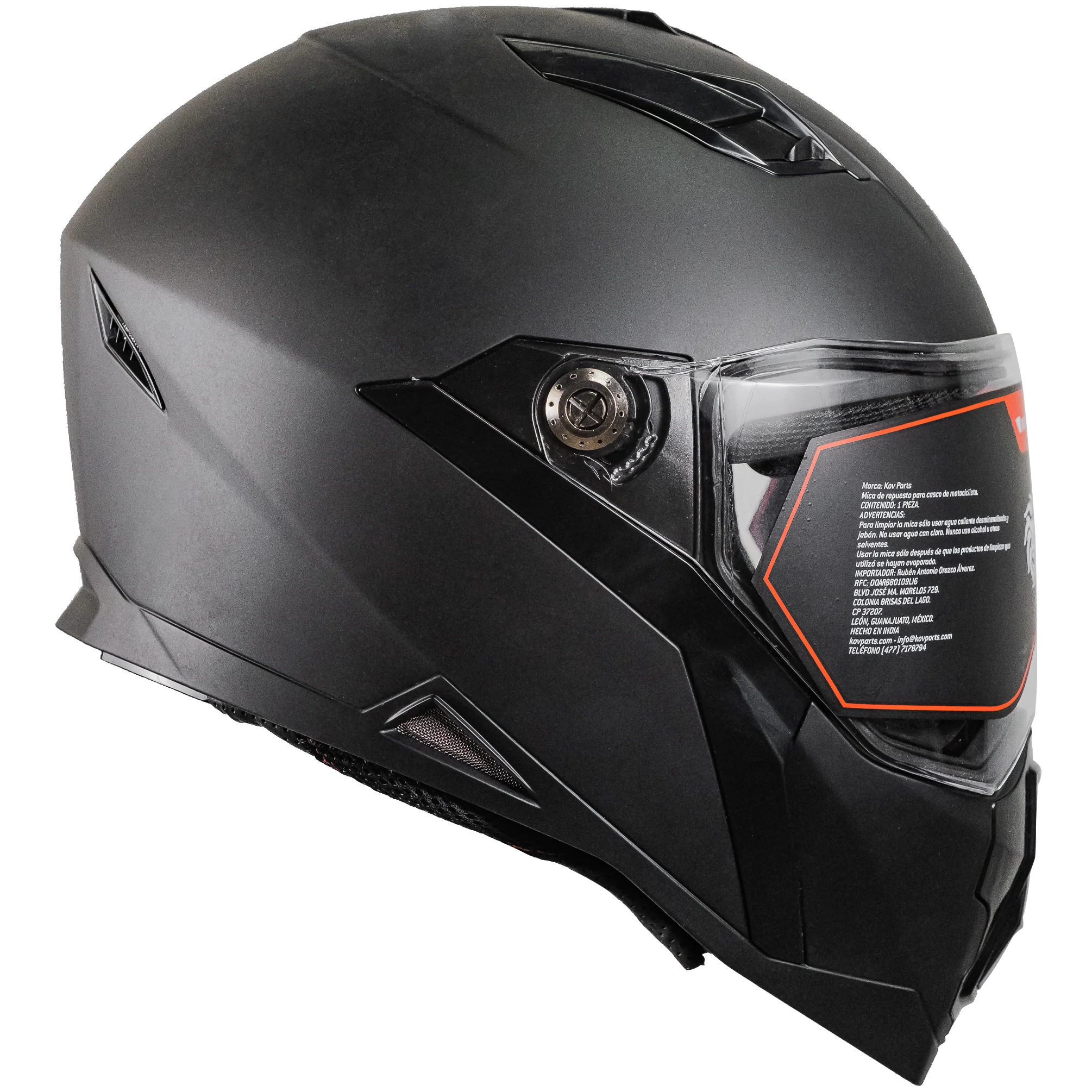 CASCO KOV JET NEGRO MATE INTEGRAL DEPORTIVO CERTIFICADO DOT PARA MOTO
