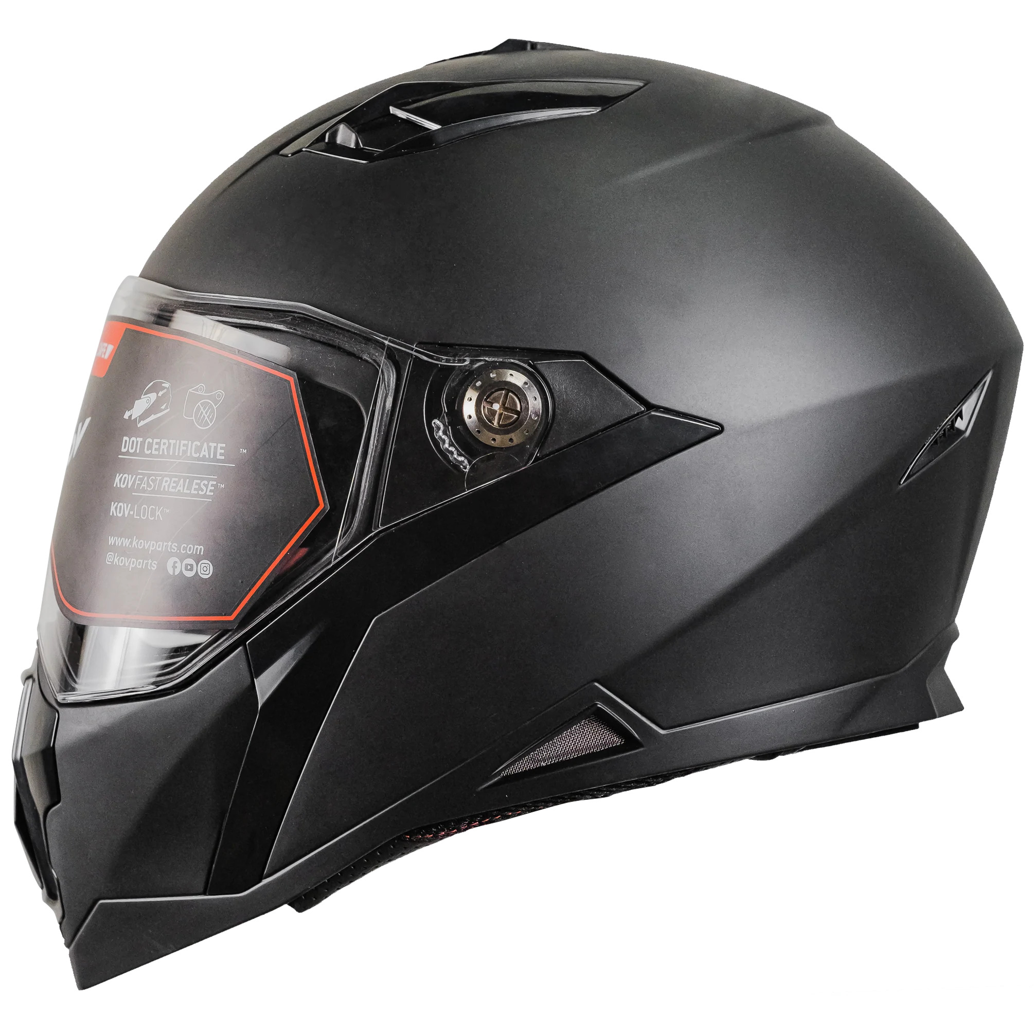 CASCO KOV JET NEGRO MATE INTEGRAL DEPORTIVO CERTIFICADO DOT PARA MOTO