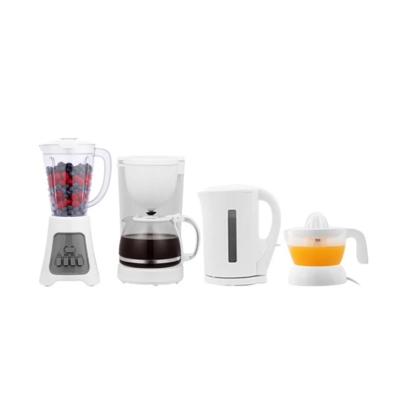 Combo Licuadora, Jarra Hervidora, Exprimidor, Cafetera