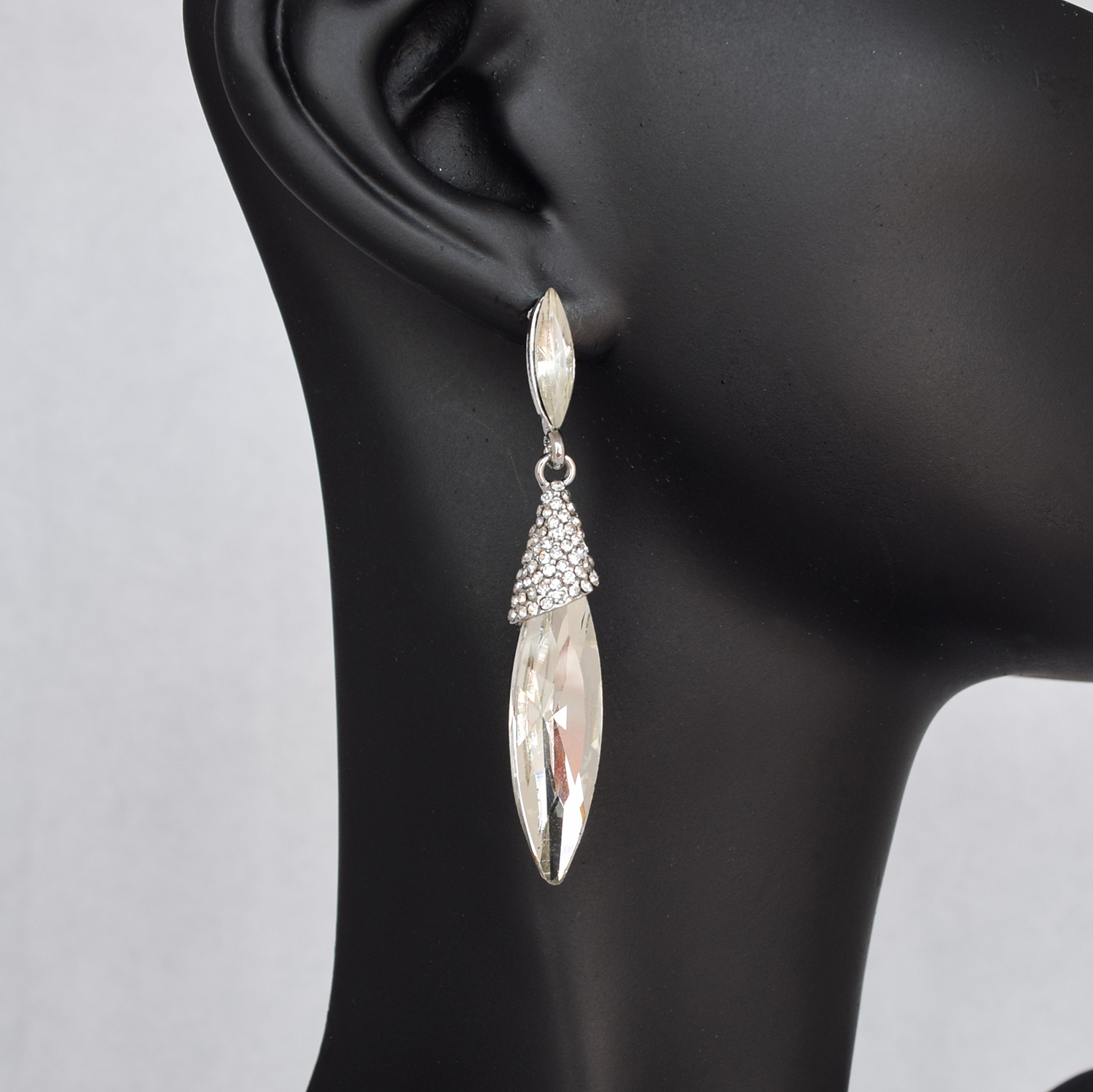 Aretes Largos Pendant para Fiesta con Cristal