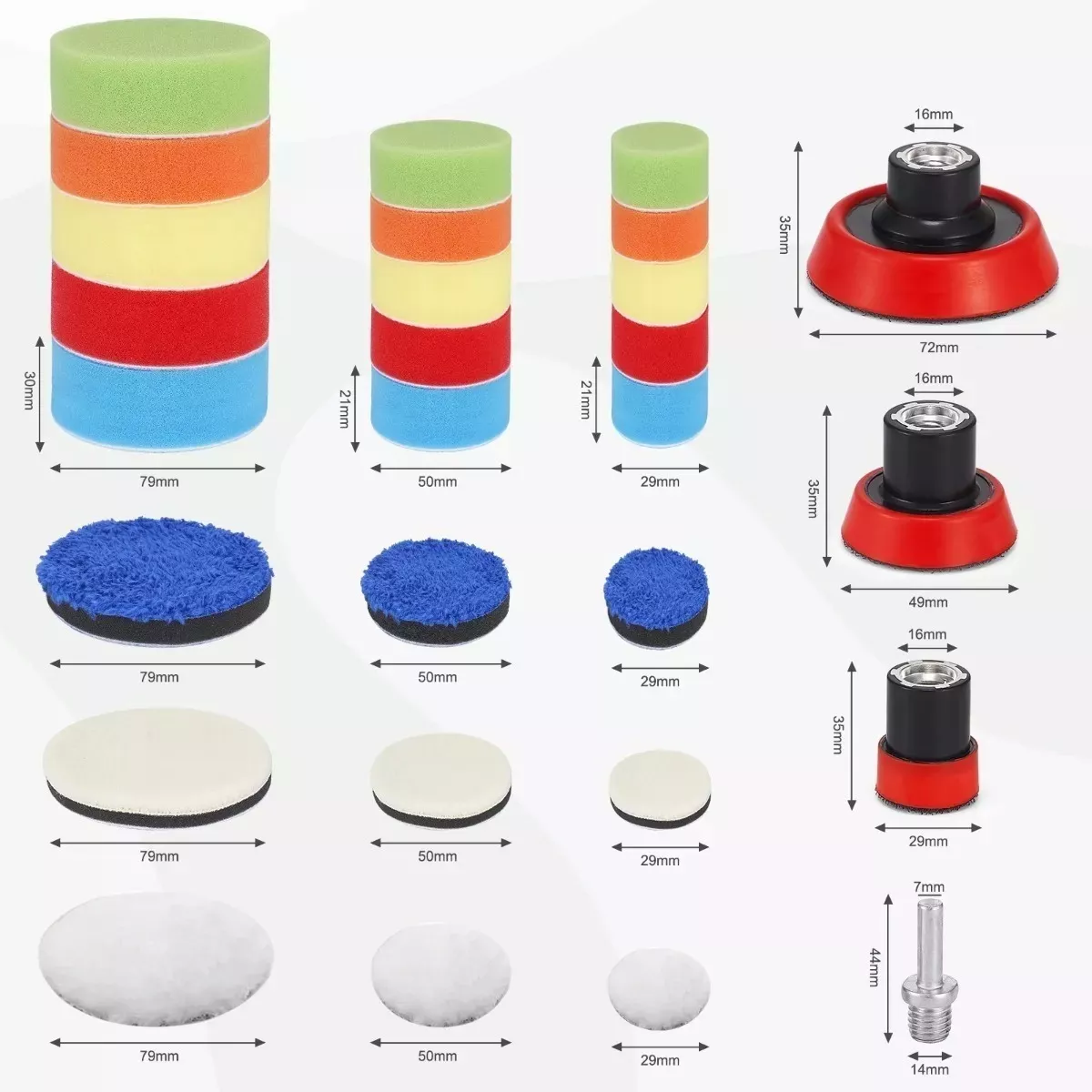Kit Para Pulir Auto 30piezasborla Para Pulir 123 Pulgada