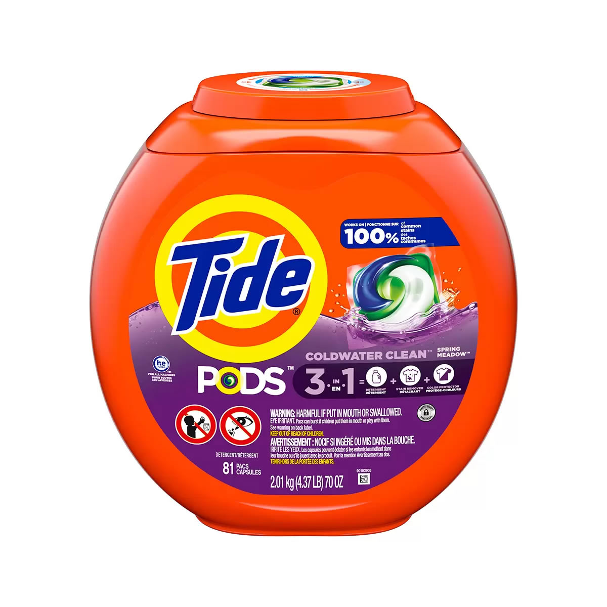 Jabón Detergente Tide Pods 81 Cápsulas Quitamanchas 3 En 1