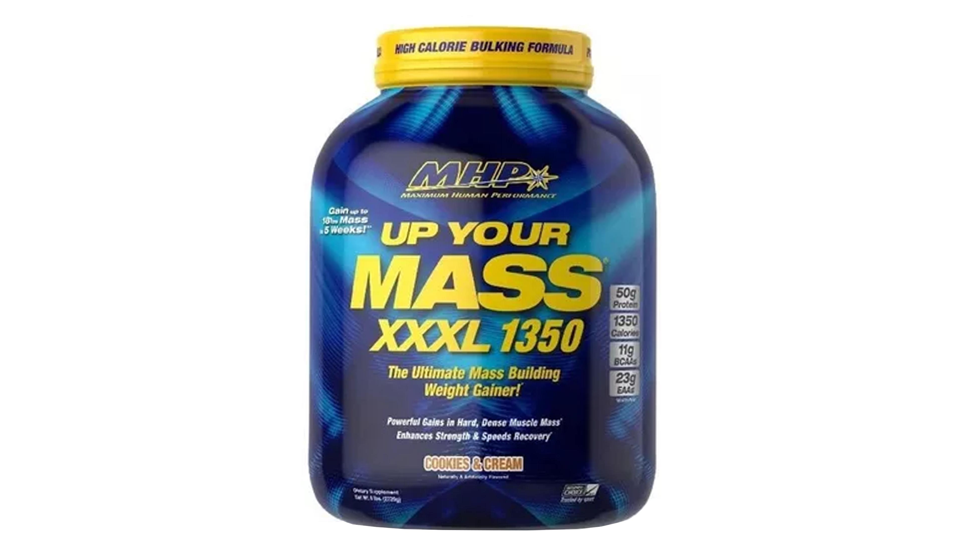 Proteina MHP Up Your Mass Xxxl 1350 6 Lbs Ganador Gainer Gym Sabor Cookies and Cream 