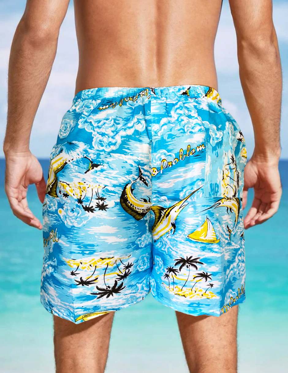 Traje De Baño Hombre Short Impermeable Bermuda de Secado Rápido