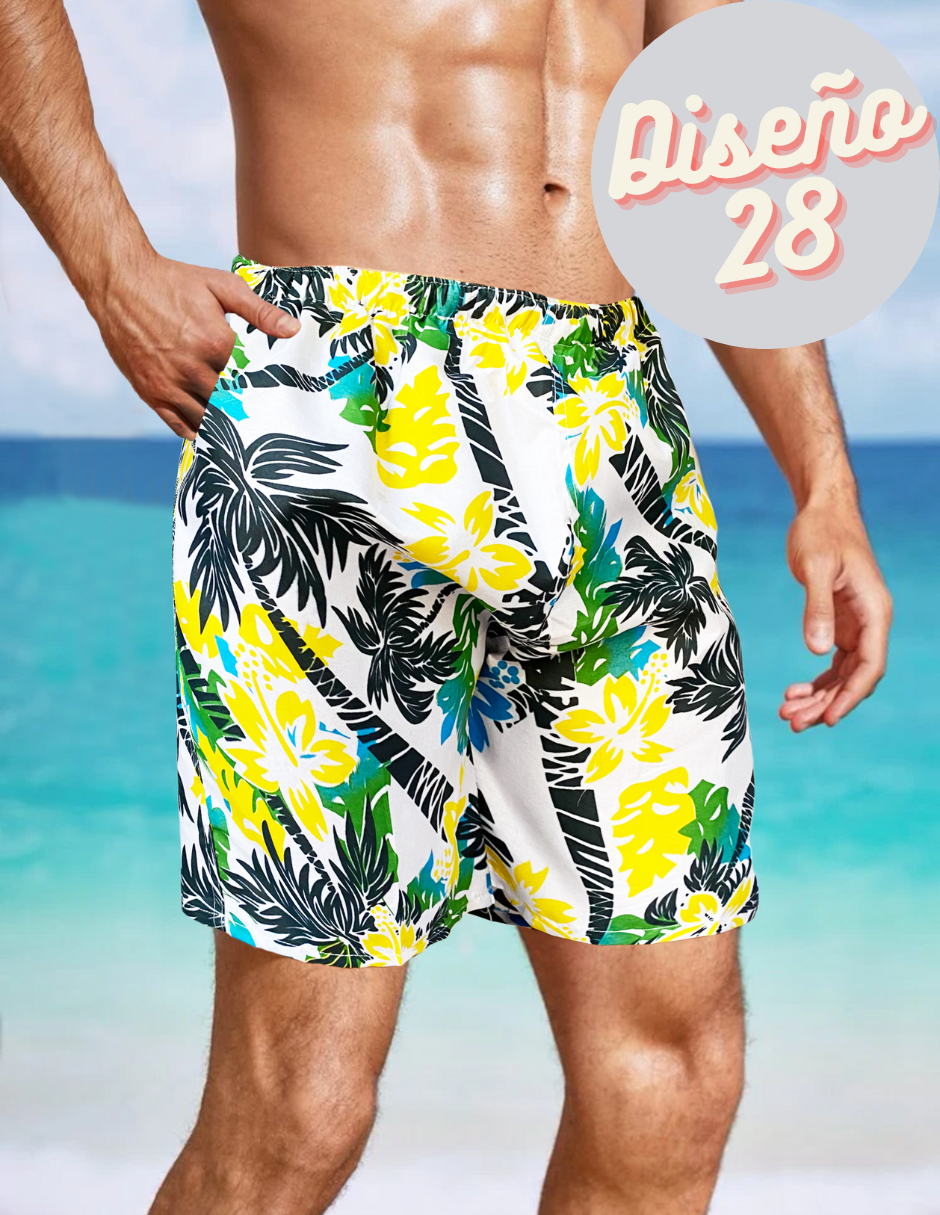 Traje De Baño Hombre Short Impermeable Bermuda de Secado Rápido