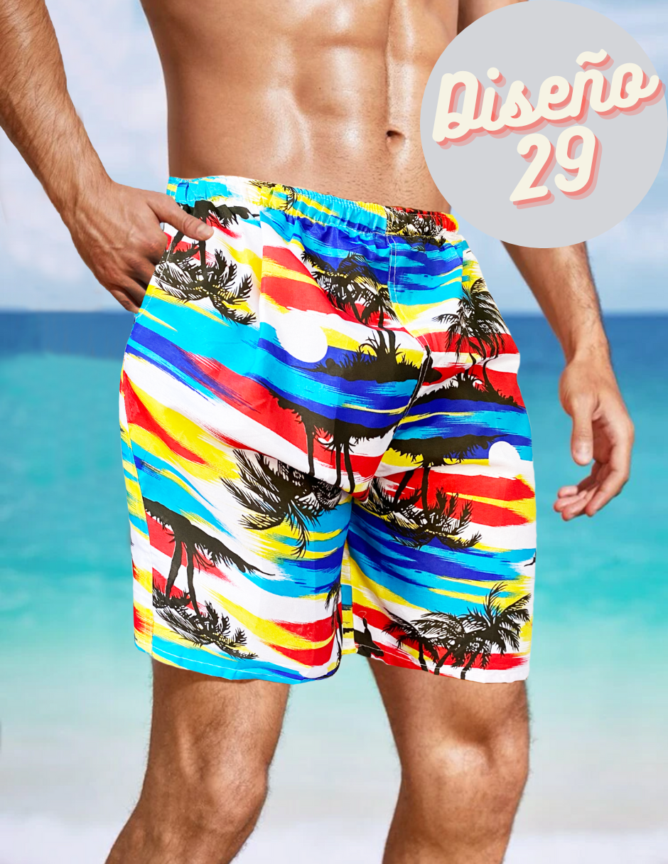 Traje De Baño Hombre Short Impermeable Bermuda de Secado Rápido