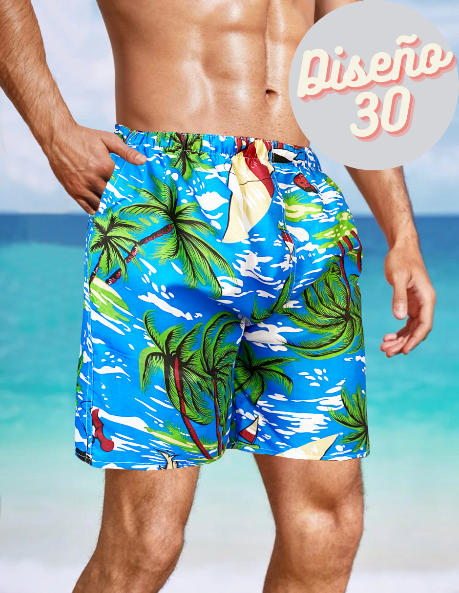 Traje De Baño Hombre Short Impermeable Bermuda de Secado Rápido