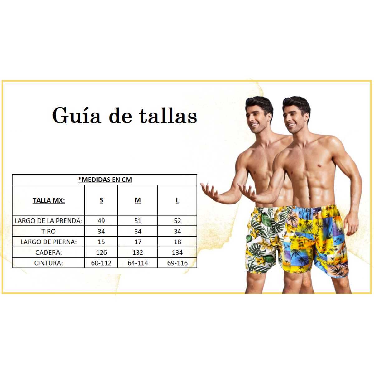 Traje De Baño Hombre Short Impermeable Bermuda de Secado Rápido