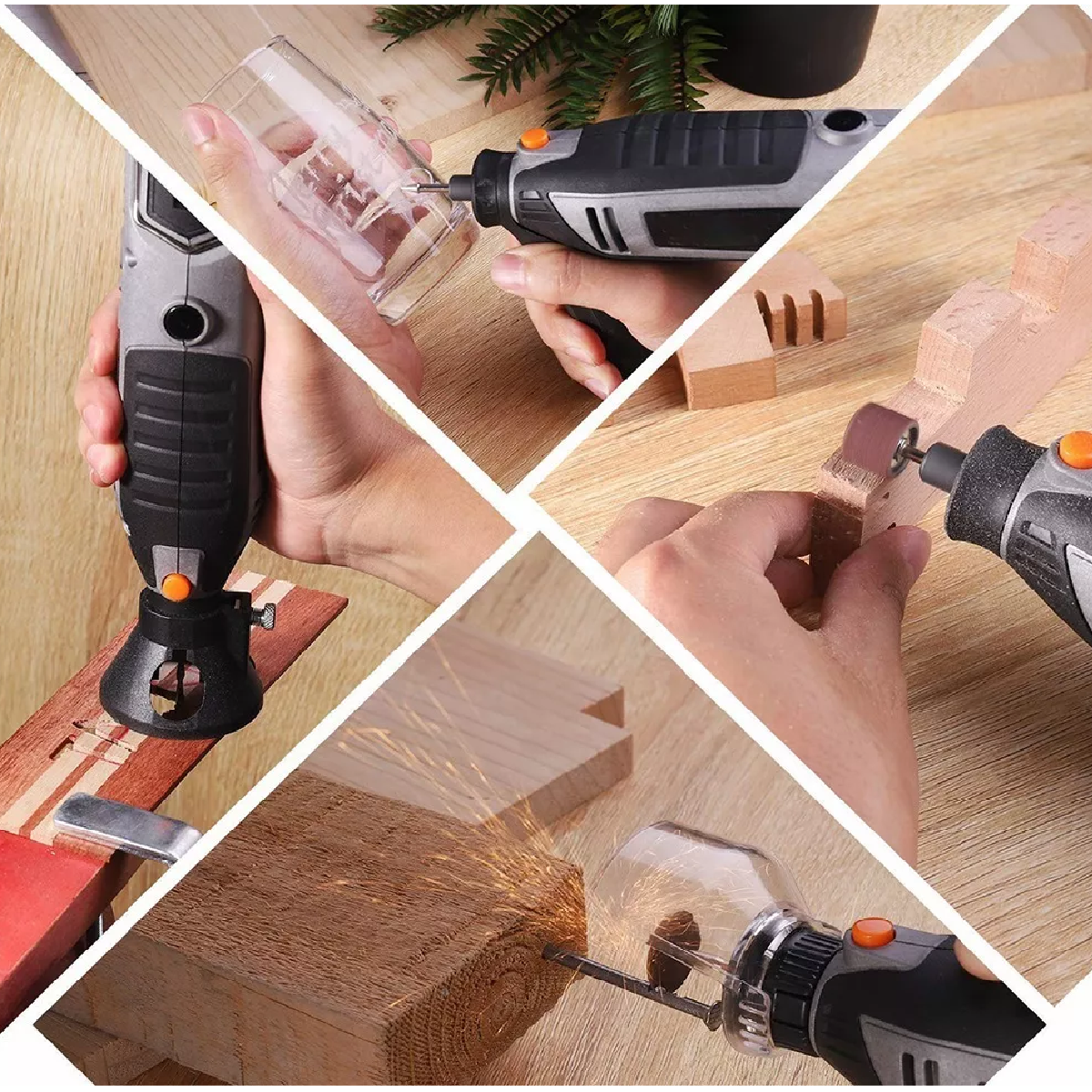 Kit Mini Taladro Mototool Pulidora Eléctrica Velocidad Regulable 200W