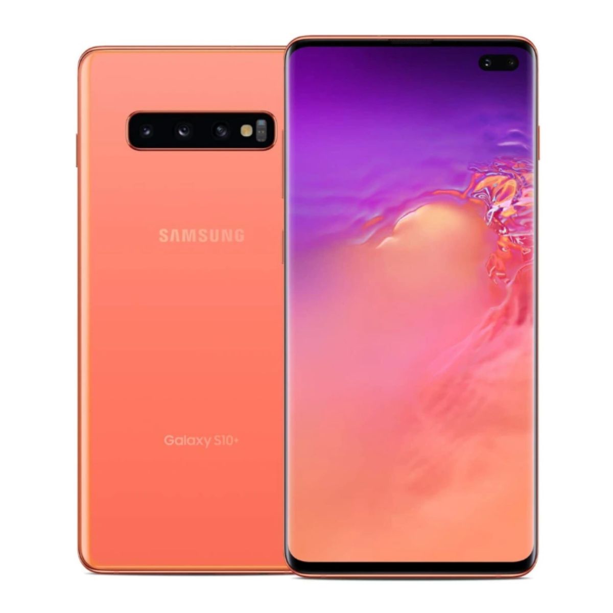 Celular Samsung Galaxy S10+ Plus 8GB 128GB 6.4Pulg QHD+ 2K Adaptador-Otg Audifonos Orange SM-G975U Refurbished