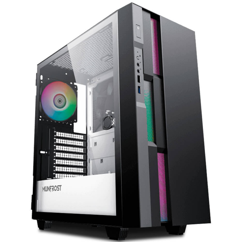 GABINETE MUNFROST FULGOR BLACK/GREY CON FUENTE 550W