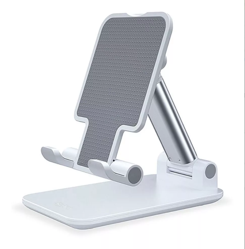 Soporte Aluminio Ajustable Porta Celular Tablet Consola Blanco