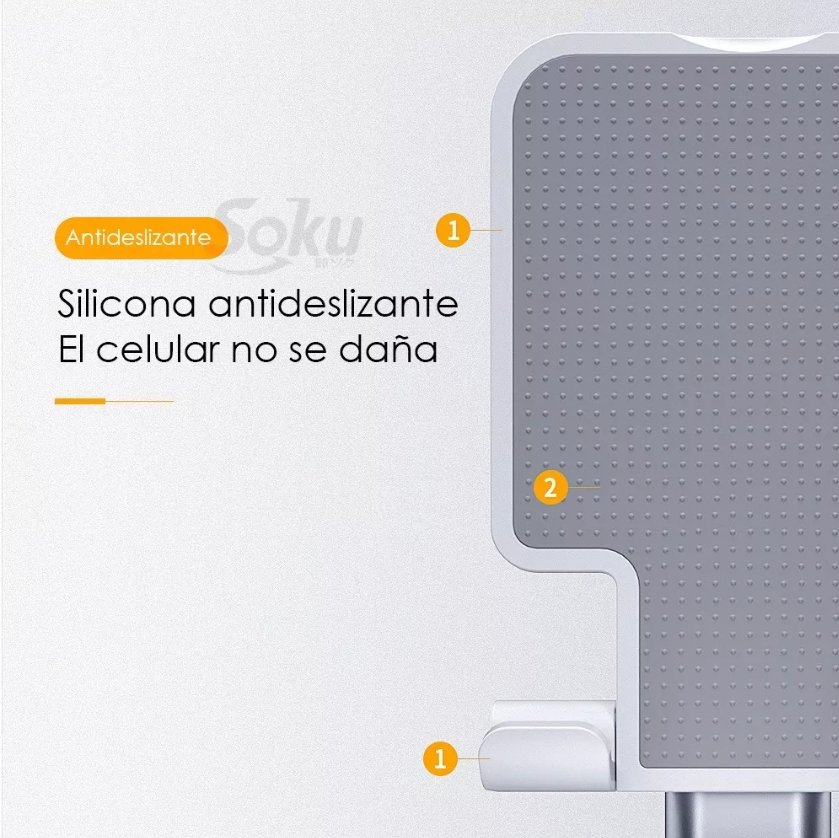 Soporte Aluminio Ajustable Porta Celular Tablet Consola Blanco
