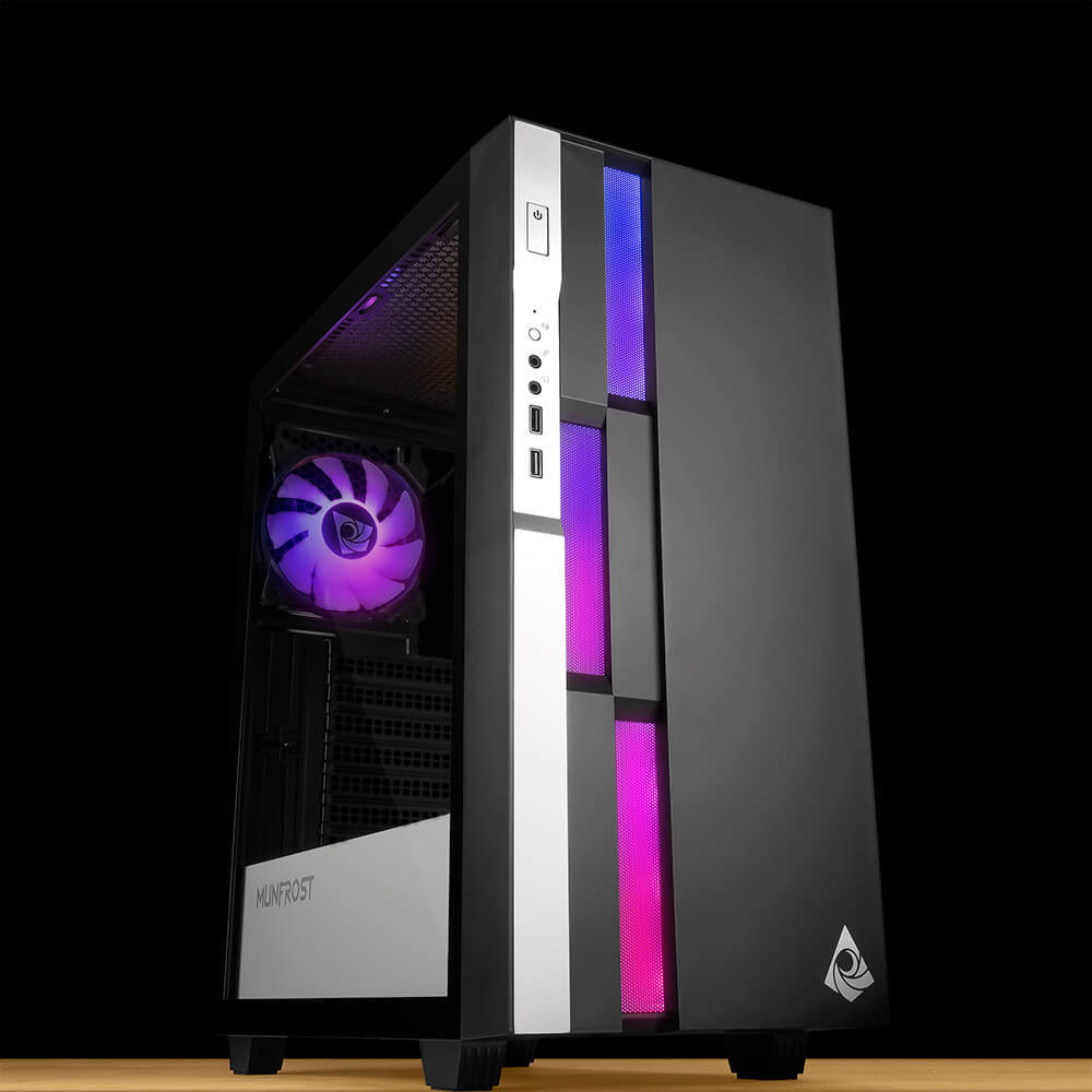 GABINETE MUNFROST FULGOR BLACK/GREY CON FUENTE 550W