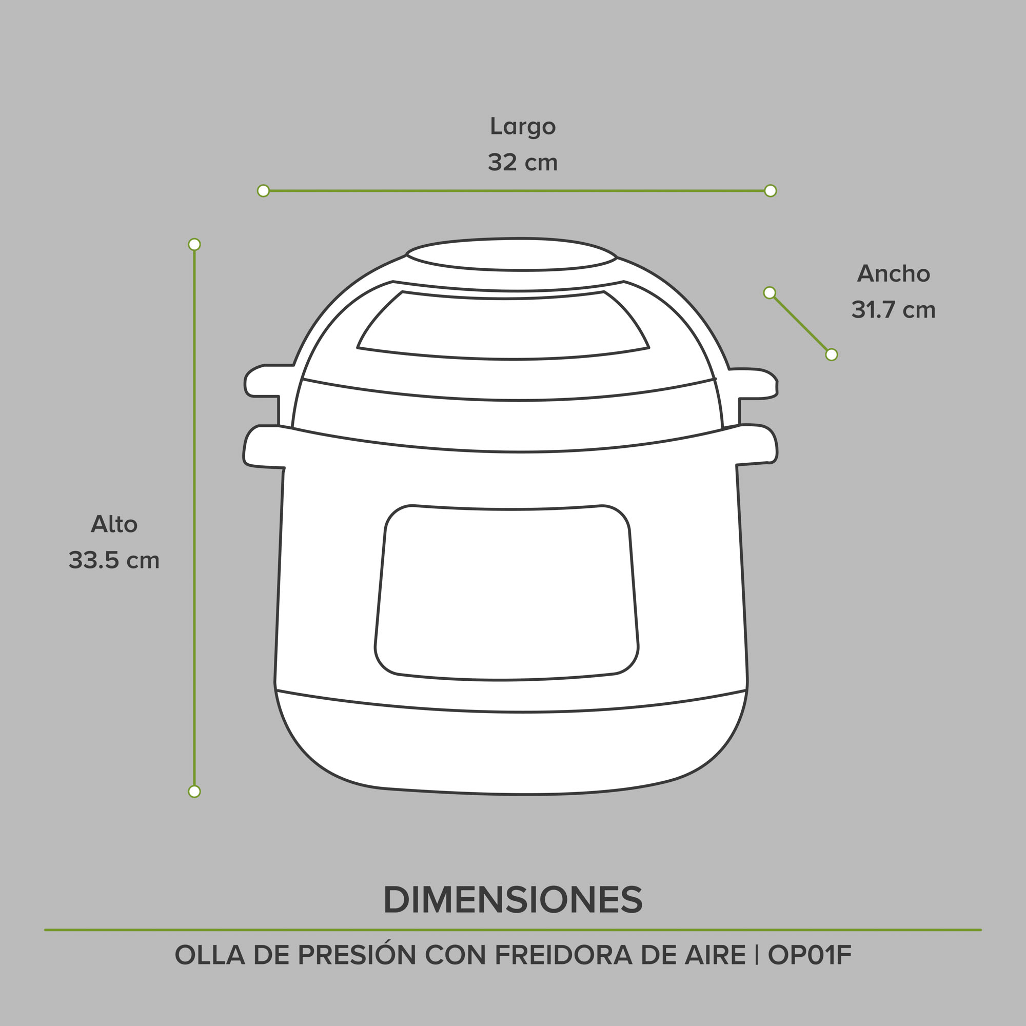 Olla De Presión Multifunción Airfryer 10 Presets  Avera OP01F