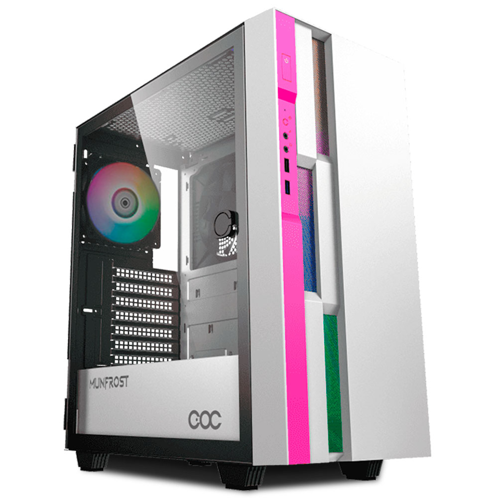 GABINETE MUNFROST FULGOR BLANCO/ROSA CON FUENTE 550W