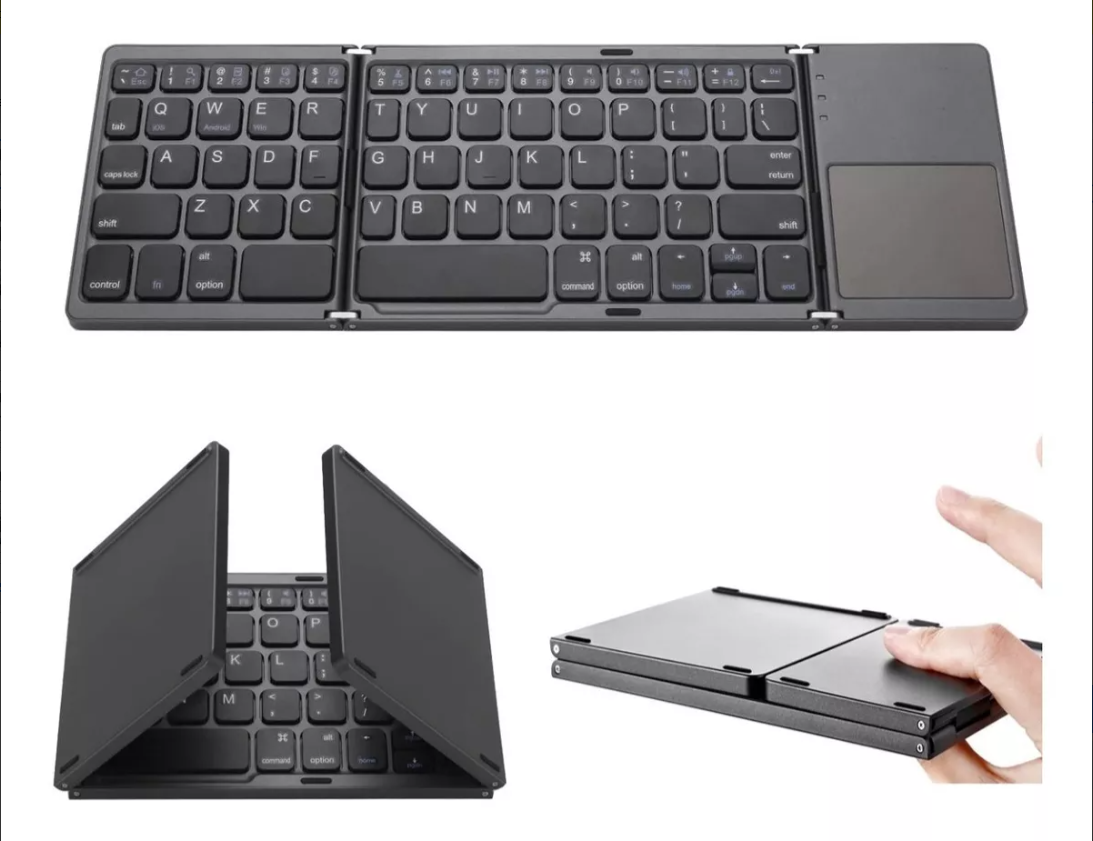 Teclado Inalámbrico Bluetooth Recargable Y Plegabl