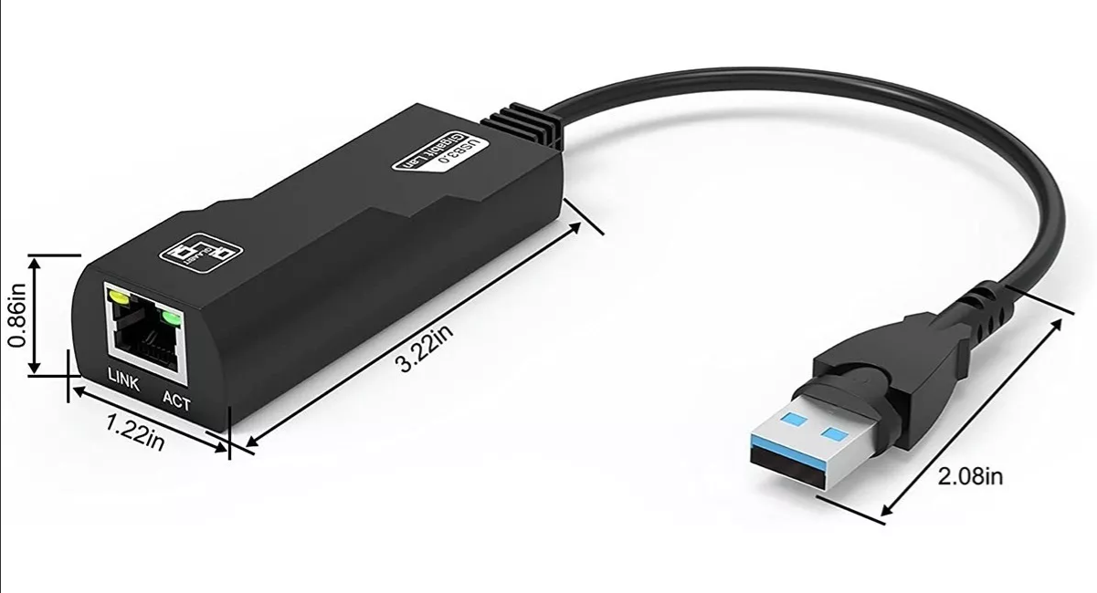 Adaptador Usb 3.0 A Rj45 Ethernet Red 1000 Mbps Para Laptop