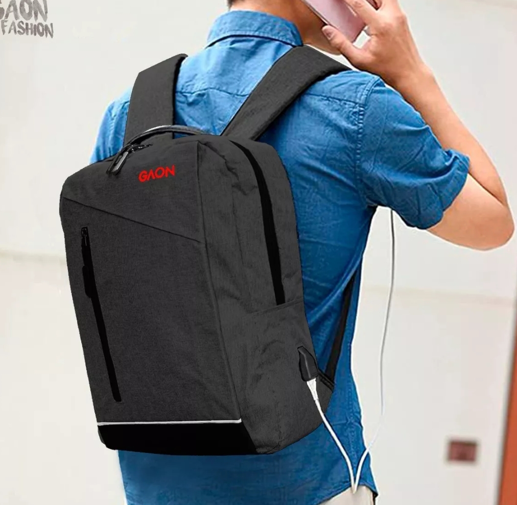 Mochila Escolar Bolsa Bandolera Backpack De Hombre Y Mujer Gaon negra.