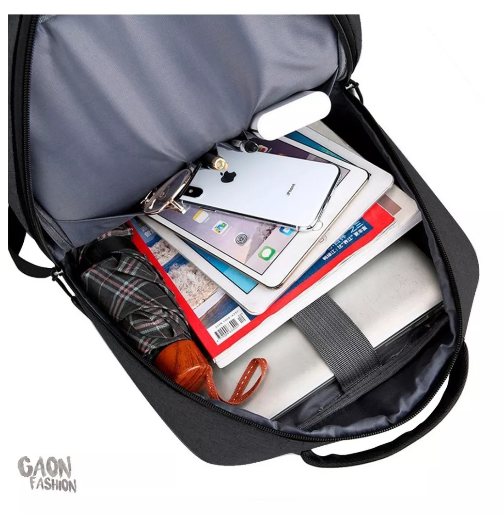 Mochila Escolar Bolsa Bandolera Backpack De Hombre Y Mujer Gaon negra.