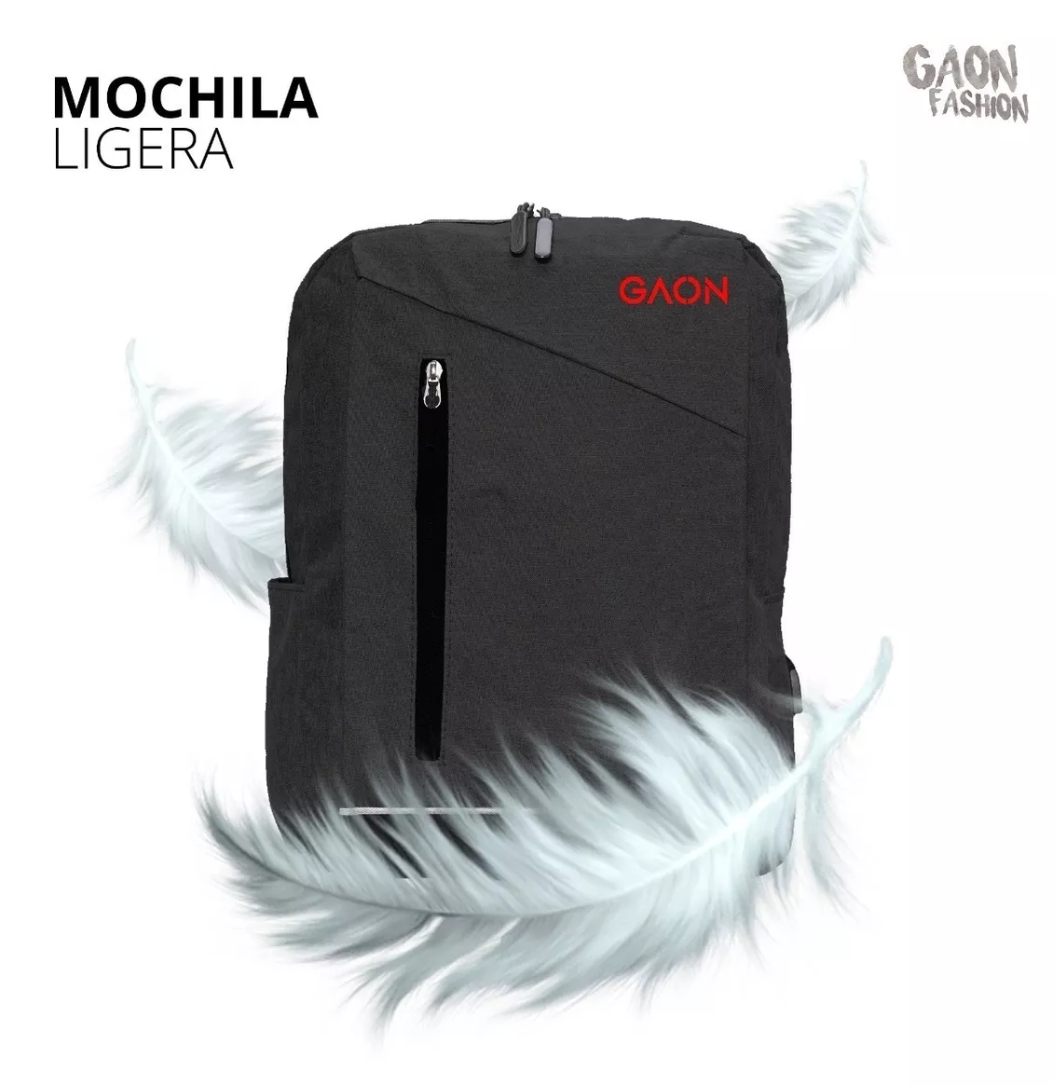 Mochila Escolar Bolsa Bandolera Backpack De Hombre Y Mujer Gaon negra.