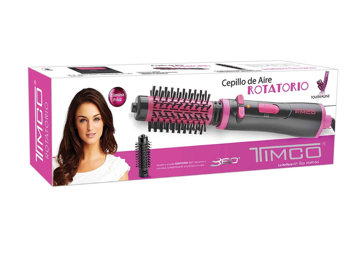 Cepillo De Aire 2 En 1 Rotatorio 360 Timco