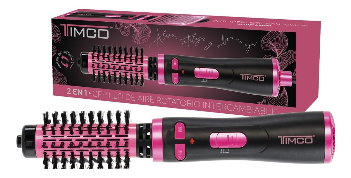 Cepillo De Aire 2 En 1 Rotatorio 360 Timco