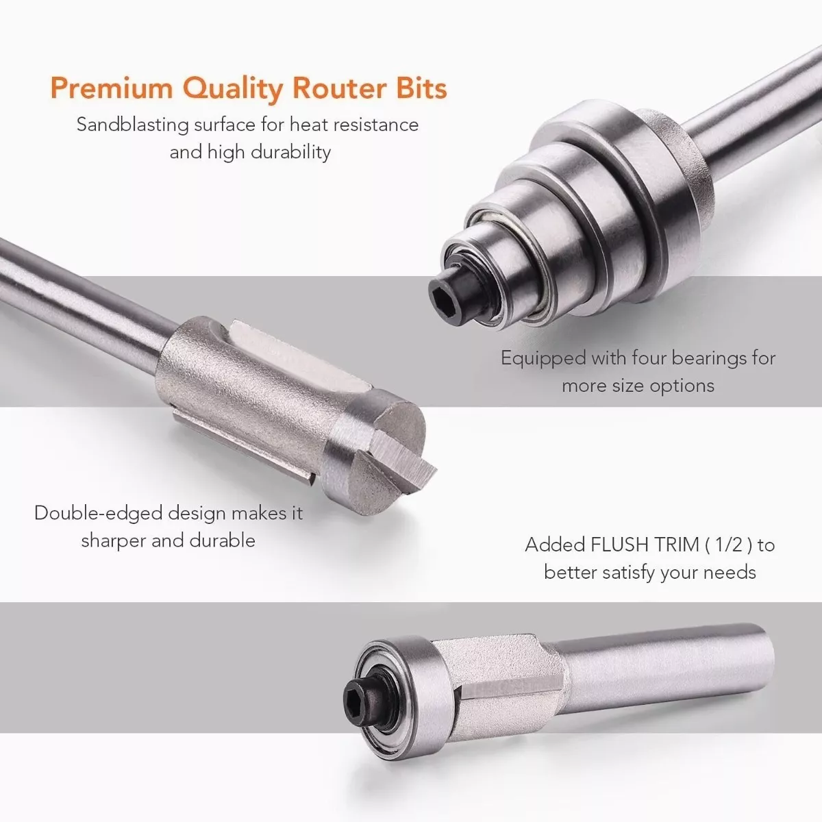 Set 19 Piezas Fresas Brocas Router 1/4 Rebajadora De Madera