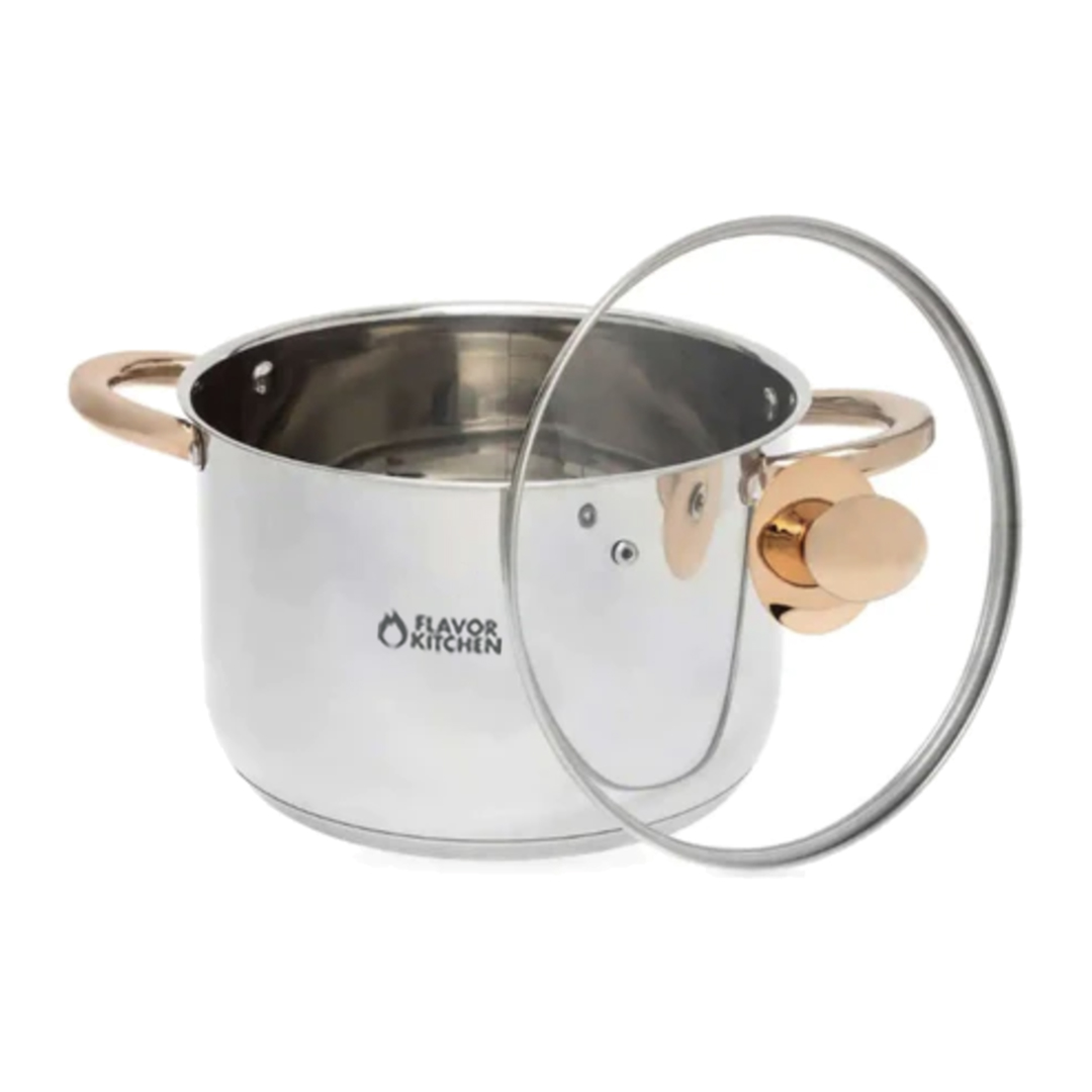 Batería de Cocina 9 Piezas Acero Inoxidable Flavor Kitchen Línea Premium