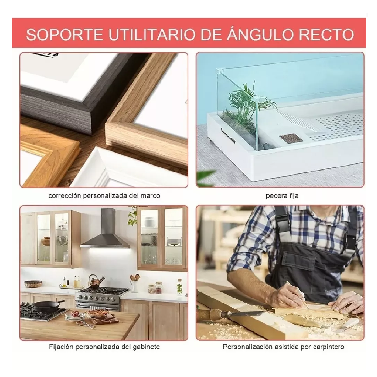 Prensa Esquinera Carpintería 90 Grados Herrería Metal, 4 Uni