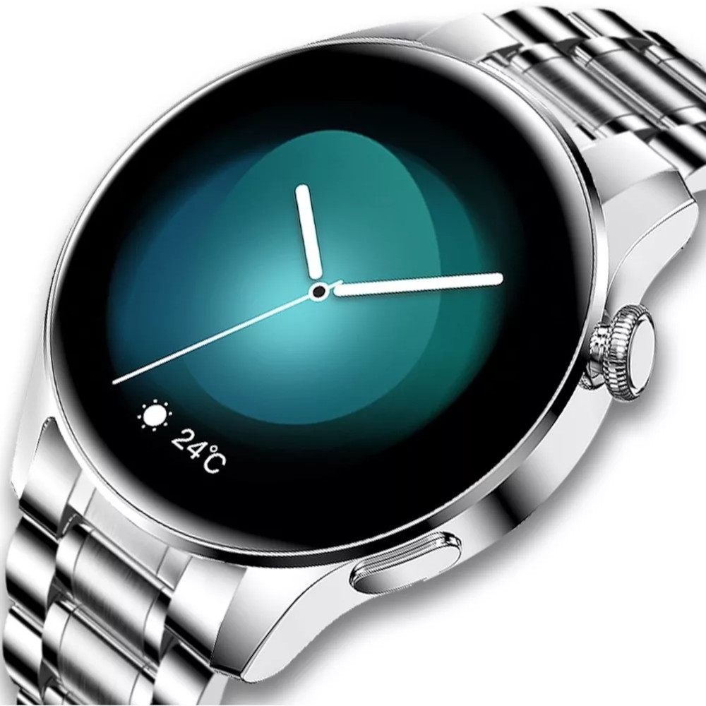 Reloj inteligente smart watch bluetooth multifuncional, metálico, resistente al agua.