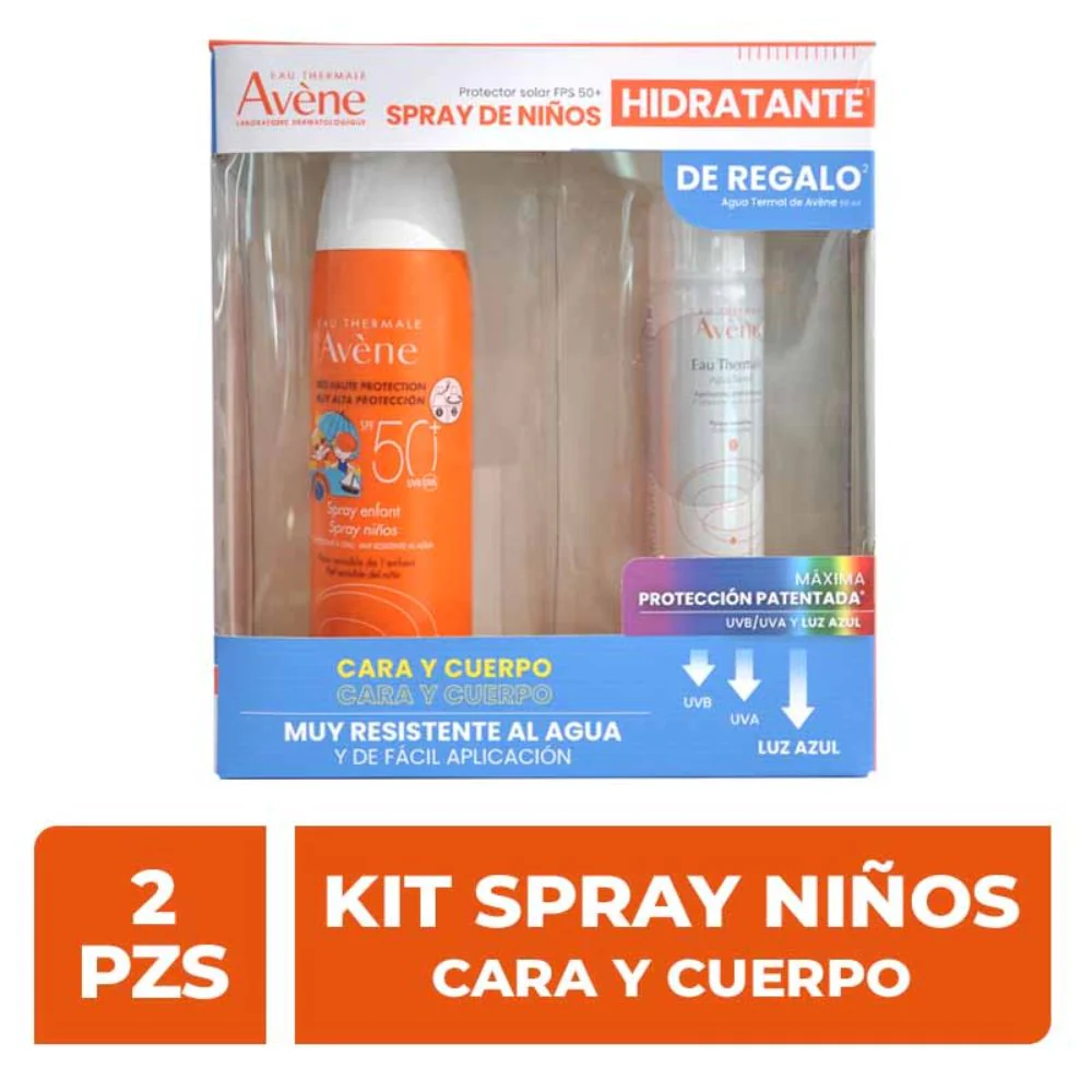 AVENE KIT BLOQ SOLAR FPS50+ SPRAY NIÑO RESIST AGUA + AGUA TERMAL