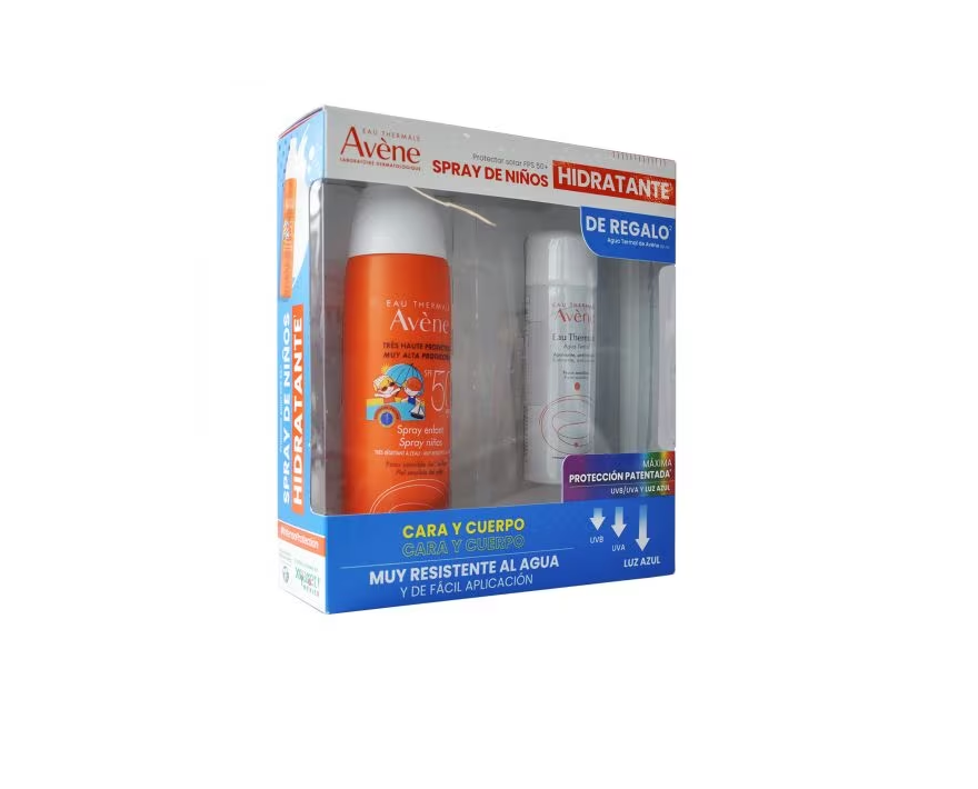 AVENE KIT BLOQ SOLAR FPS50+ SPRAY NIÑO RESIST AGUA + AGUA TERMAL
