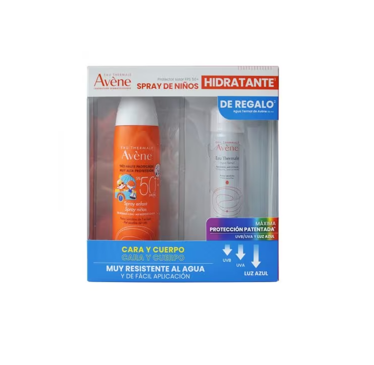 AVENE KIT BLOQ SOLAR FPS50+ SPRAY NIÑO RESIST AGUA + AGUA TERMAL